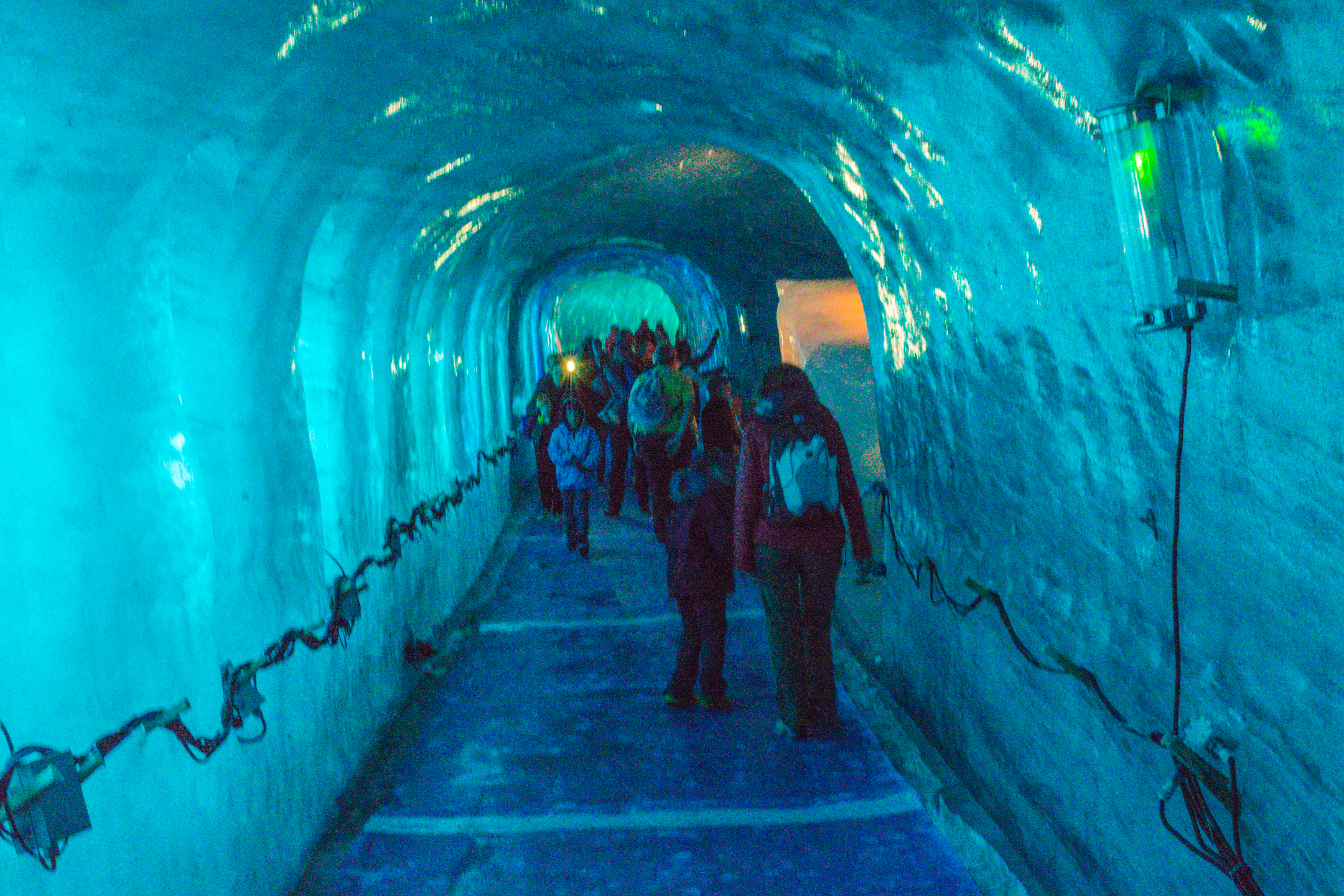 Inside a glacier at La Mer de Glace